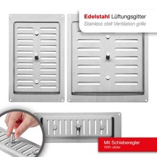 Lüftungsgitter Belüftungsgitter Abluftgitter feststellbar Edelstahl SS304 SOTECH