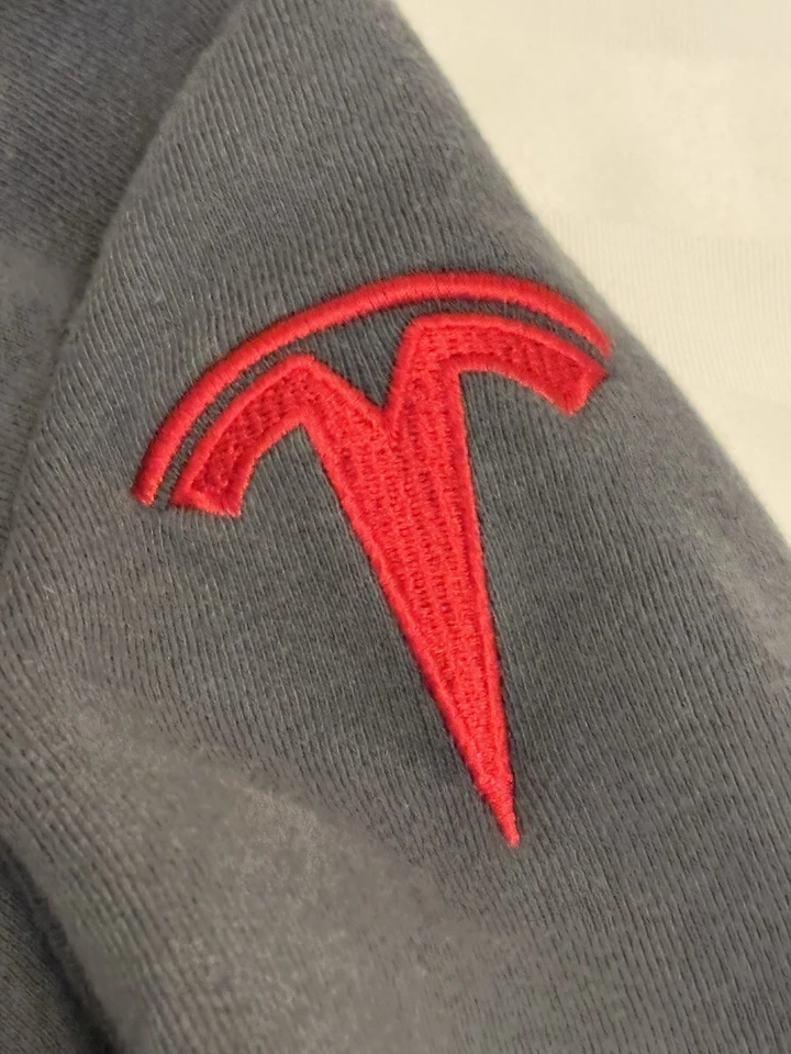 Tesla Sudadera con Capucha Cremallera Completa Para Hombre Talla L Gris Rojo Logo Sudadera Logo Unisex Foto 4 de 4