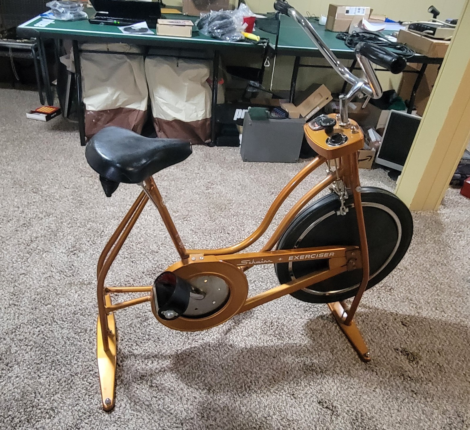 Vintage SCHWINN EXERCISER BIKE Upright  Has a Thornberry Toy