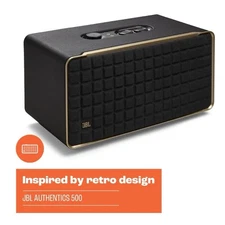 NEW JBL Authentics 500 Smart Home Bluetooth Speaker (Black) Stereo Retro Design