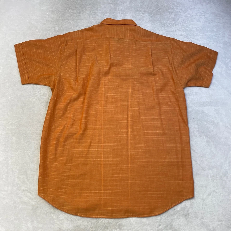 Camisa Manga Corta Vintage Sears Premiere Collection Naranja Rayas Foto 4 de 4
