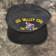 Vintage CAP-10 USS Valley Forge CG-50 Navy Ship Hat Made in USA Snapback Cap