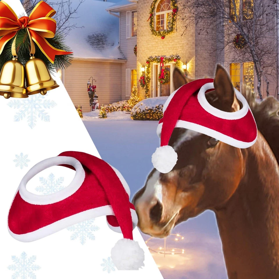 Christmas Horse Saddle Pad Hat Riding Race Xmas Fancy Dress - Image 3 of 4