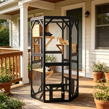 Catio Outdoor Cat Enclosure Window ,Large Walk-In Cat Cage with Weatherproof