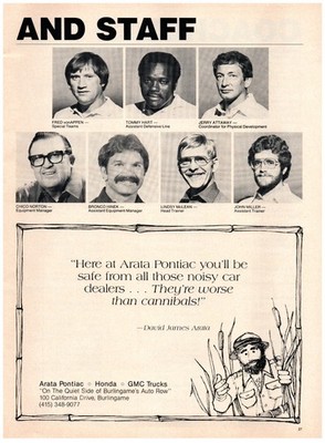 PRINT AD, 1983 David James Arata Quote Pontiac Honda GMC Burlingame CA Auto Row