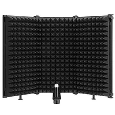  Microphone Isolation Shield, Foldable Mic Shield with Triple Sound 