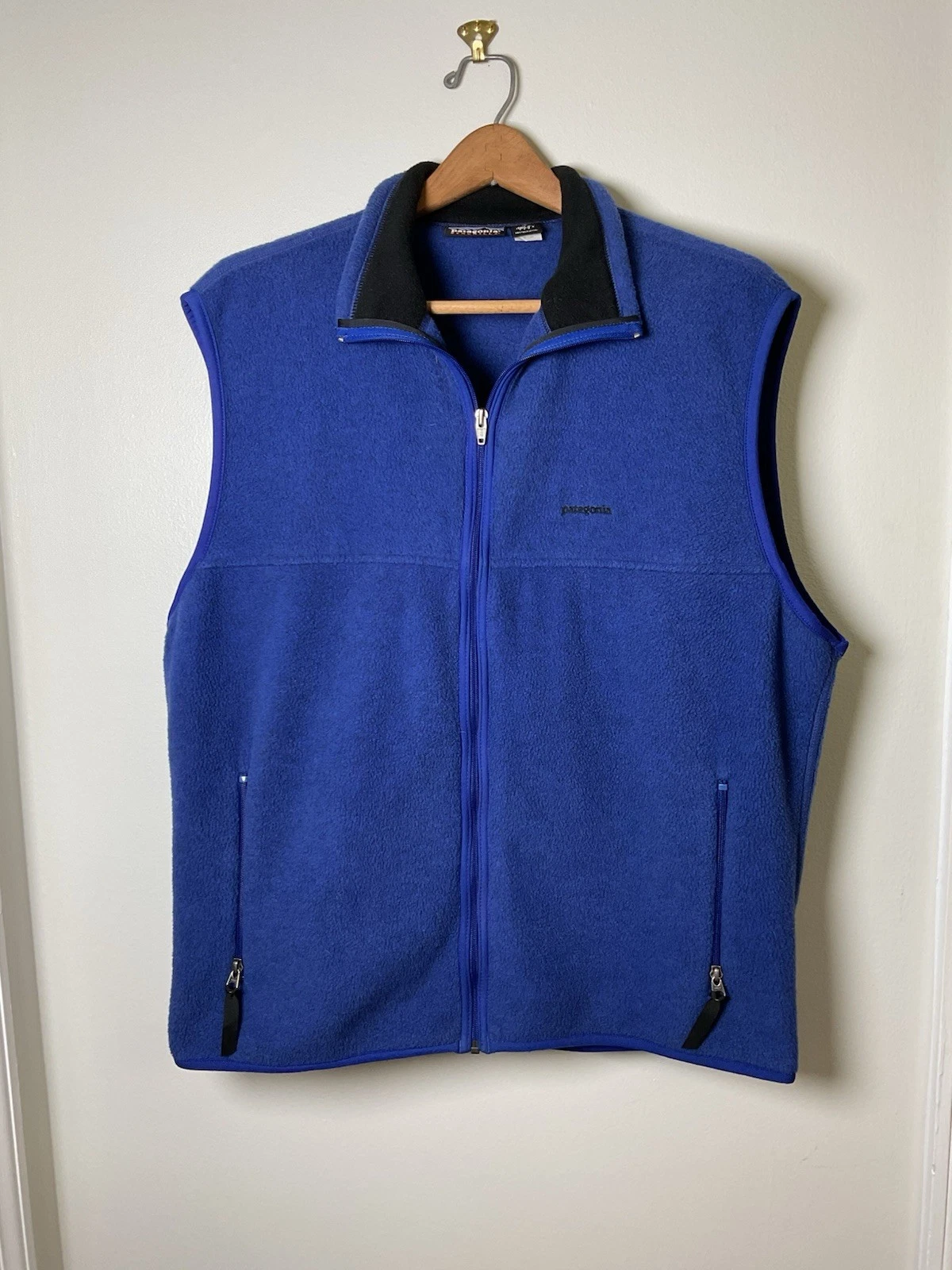 Vintage Patagonia Synchilla Vest Blue XL Fall 1996 Full Zip Up Pockets USA Made