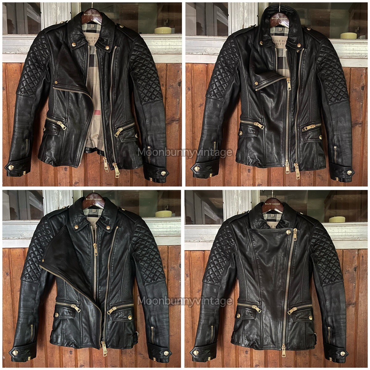 Burberry Brit Remington Quilted Leather Jacket Moto Biker XS Burberry Brit Remington Quilted Leather Jacket Moto Biker XS
