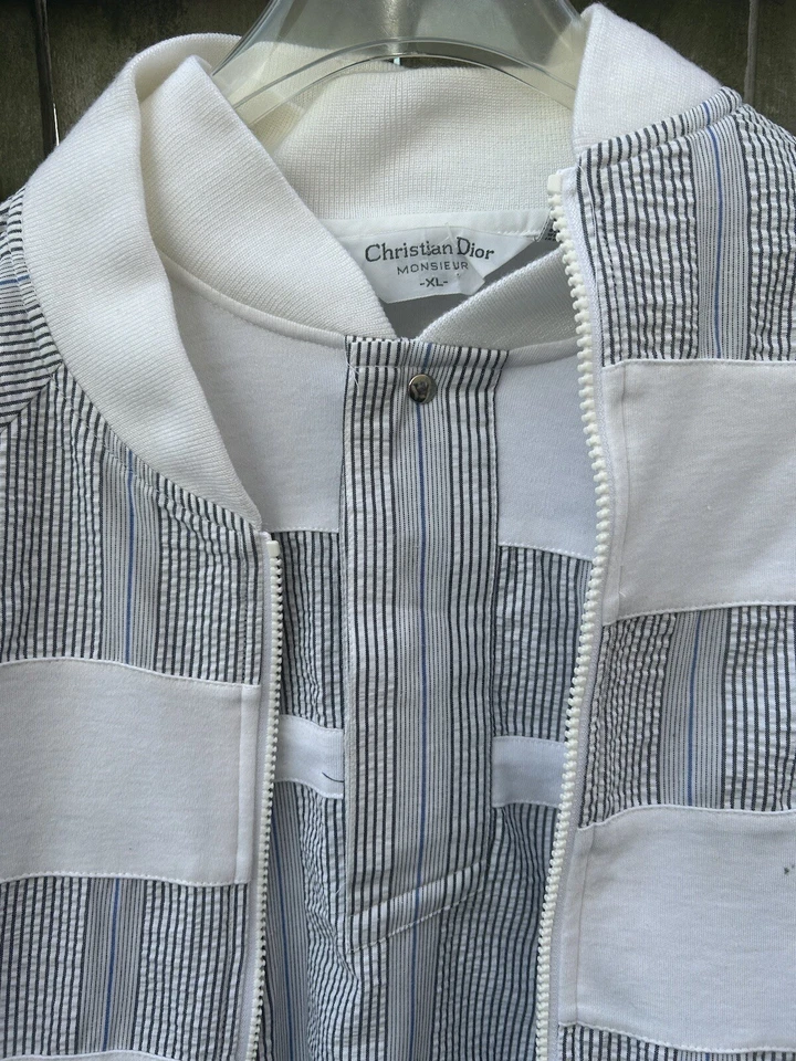 Conjunto de 3 piezas chaqueta pantalones Christian Dior Monsieur de colección años 80 traje Seersucker XL Foto 2 de 4