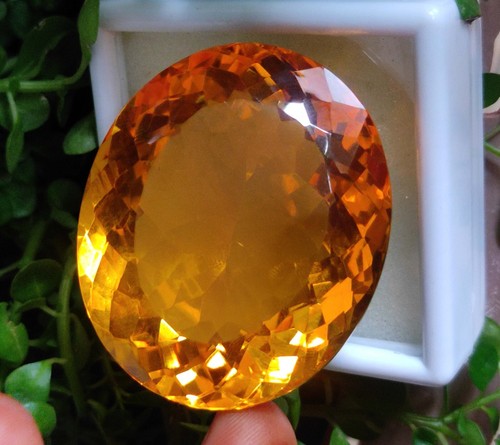 EGL Certified Natural 198.90 Ct Oval Cut Yellow Citrine Brazilian Loose Gemstone - Picture 7 of 15