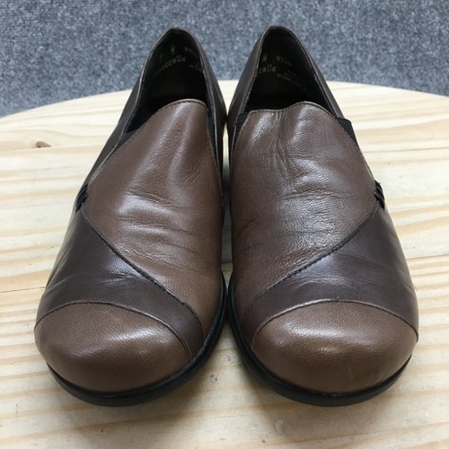 Munro American Shoes Womens 7 N Cheryl Slip On Low Heels Loafer Brown Leather - Picture 4 of 16