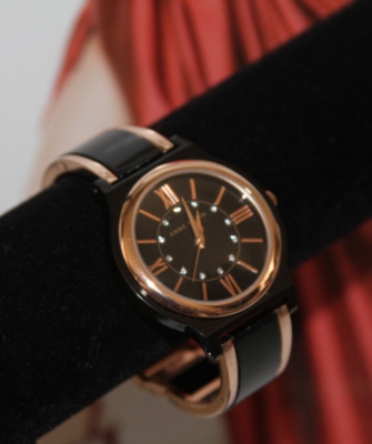 Anne Klein AK2678 2 Tone Cuff Bangle Watch black/rosegold  display picture 1