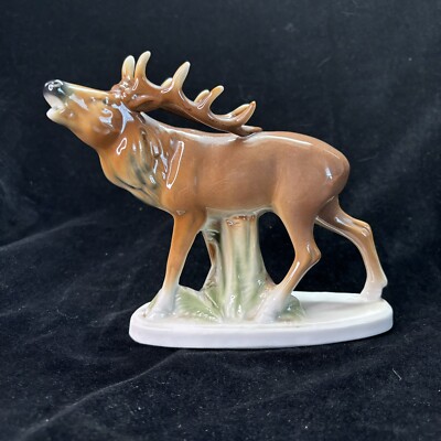 Art Deco Fasold & Stauch Wallendorf Germany Elk Porcelain Figurine Statue