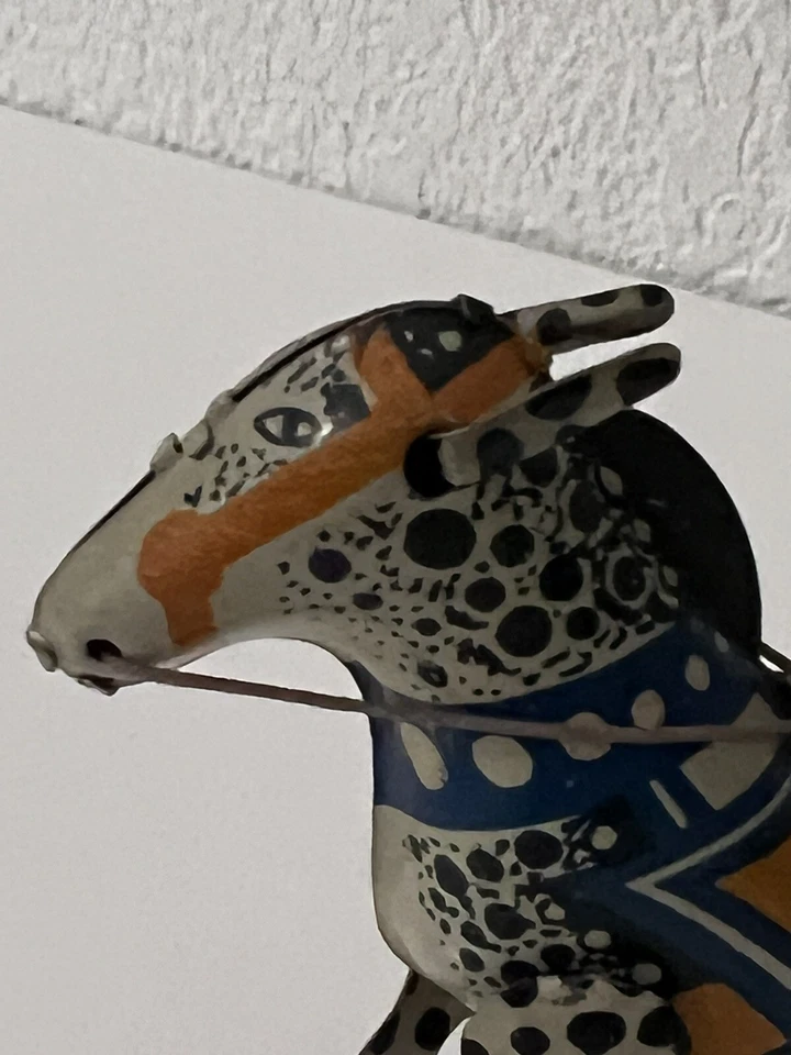 Ancien Jouet Clown Cheval Et Charrette Métal déco Poupée Bleuette Jumeau - Photo 4/4