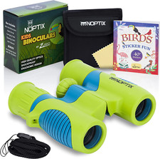 Kids Binoculars Girls or Boys Real Binoculars in Green Blue - Binoculars for Tod