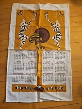 Vintage Tea Towel  Calendar  1987 Kay Dee Dick Parkes African ? Indian  ? Nos