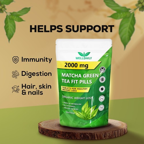 Organic Matcha Green Tea 2000mg 60 Tablets Weight Loss & Metabolism Booster - Picture 5 of 10