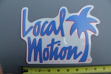 LOCAL MOTION Hawaii Surfboards Clear Neon Blue 80's LM1 Vintage Surfing STICKER