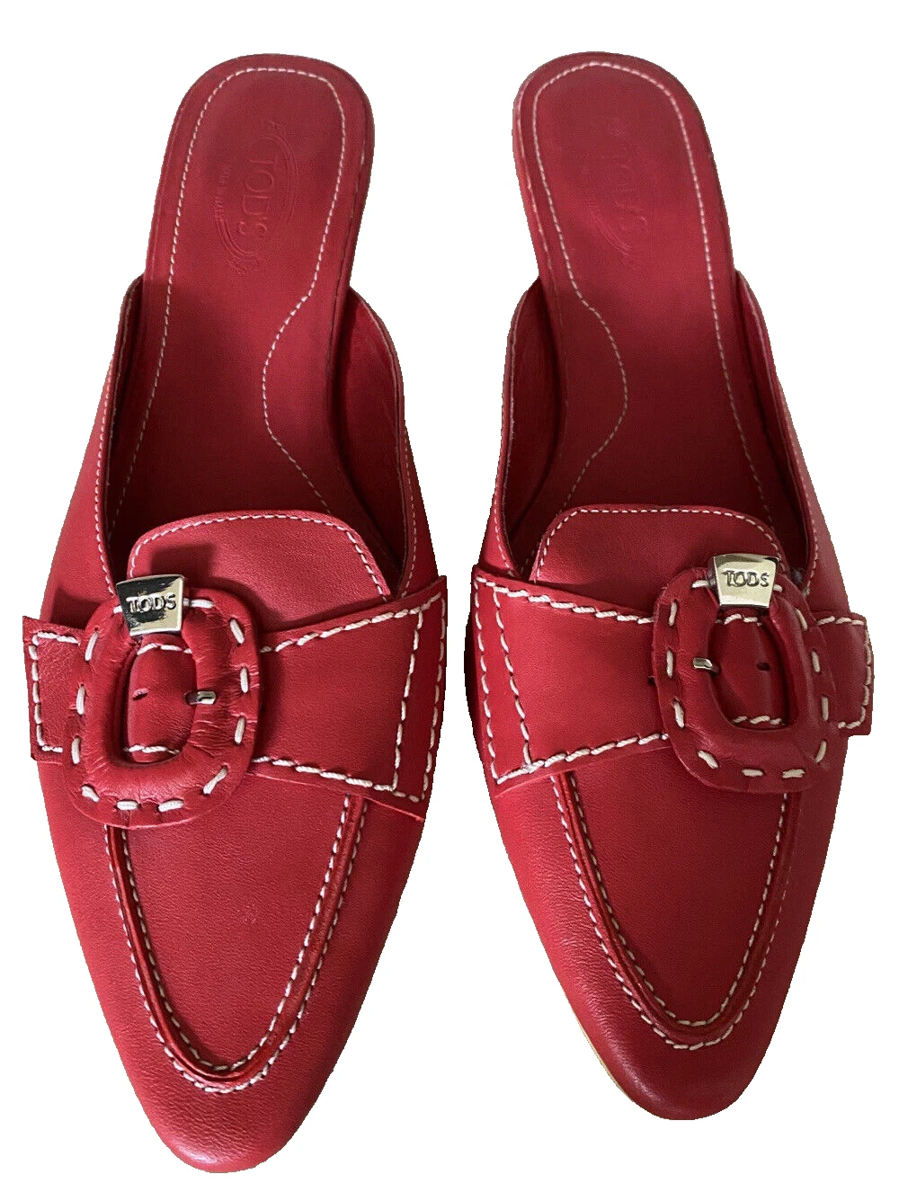 TOD’S Tod's Mules in pelle rossa prezzo consigliato £ 590 nuovo design punto 40 euro con fibbia