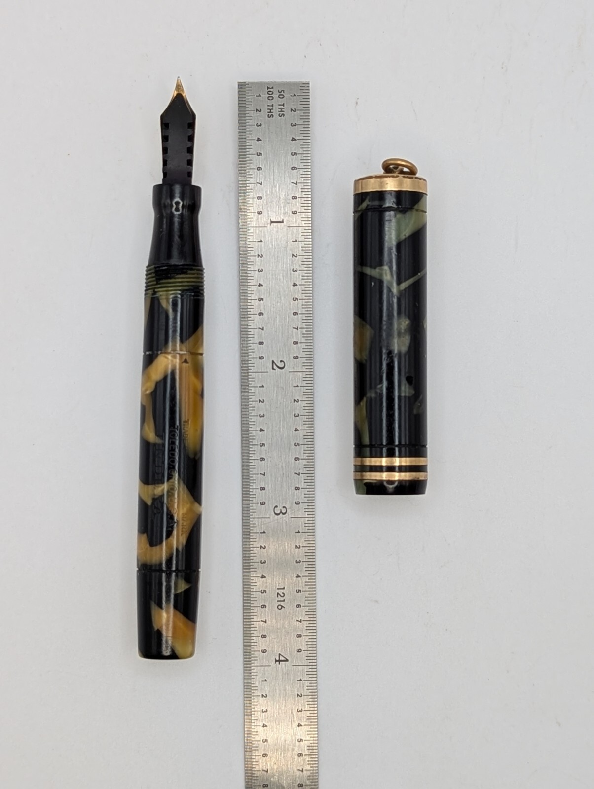 Conklin Endura Black and Cream Fountain Pen 14k Gold Nib Restored *