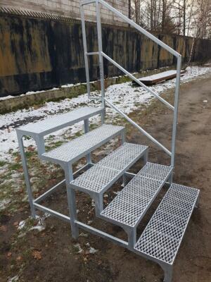 Scala In Acciaio Zincato 800 Mm - Gradino Singolo, Altezza 20 Cm, Resistente Alle Intemperie, Made In Germany