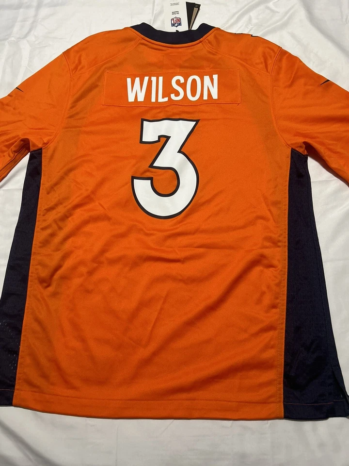 🔥Jersey e gorro laranja Nike Denver Broncos Russell Wilson tamanho 3XL🔥🏈 - Imagem 3 de 4