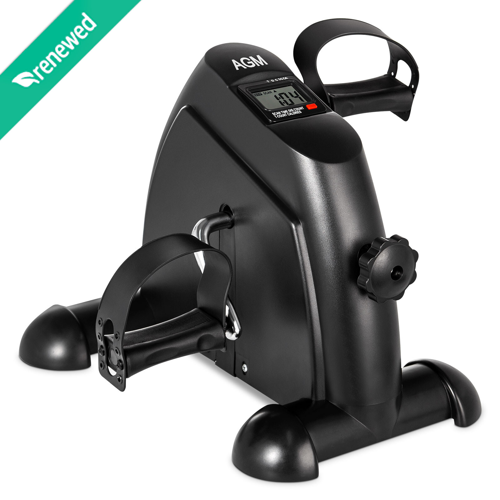 Portable Under Desk Exercise Bike with LCD Display & Handle for Leg & Arm