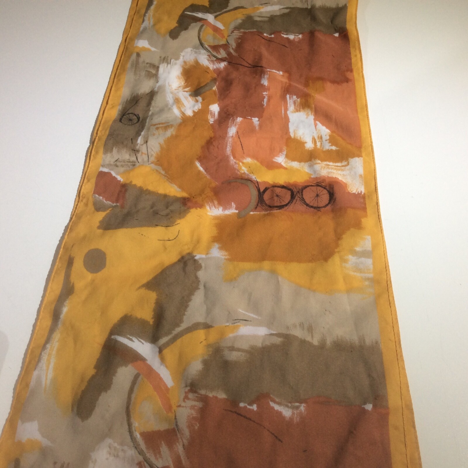 3 Rectangular Rust Brown Scarves Red Leaf Leaves … - image 9