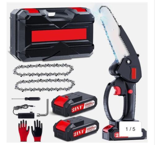 6 Inch Cordless Chainsaw With Battery Mini Electric One-Hand Saw Wood Cutter