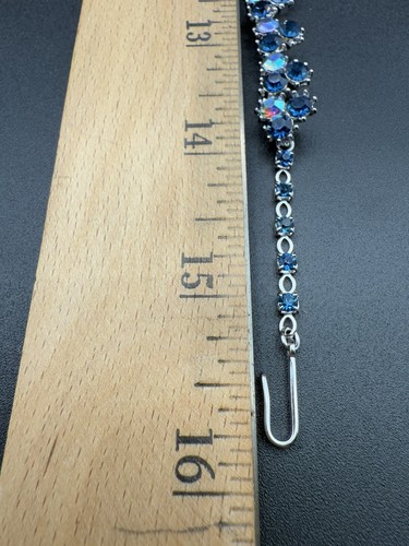 Set collana e orecchini VVTG corona Trifari firmata blu zaffiro e strass AB - Foto 11 di 11