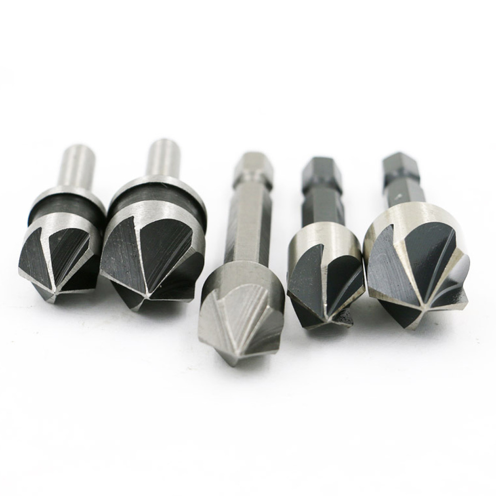 5 adet 82 derece pah açısı HSS 5 Flute havşa matkap ucu seti araçları M25 drill