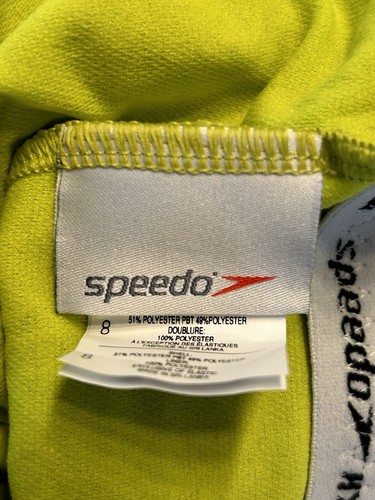 NWT $88 Speedo Women's Laser Cut One Piece Swimsuit Lime Punch Size 8 - Picture 10 of 10