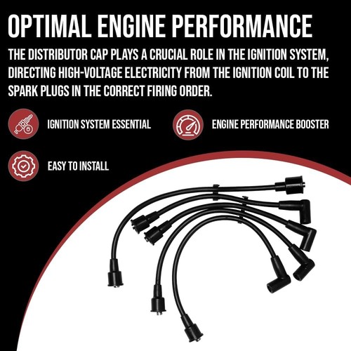 Distributor Cap Rotor Points Condenser and Spark Plug Wires Ignition Kit for - Picture 2 of 9