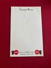 1950's, Coca-Cola, "Un-Used" Red Button Menu Sheet (Scarce / Vintage) 