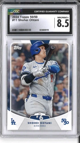 Shohei Ohtani #11 LA Dodgers 2024 Topps 50/50 HR #6 CGC grade 8.5