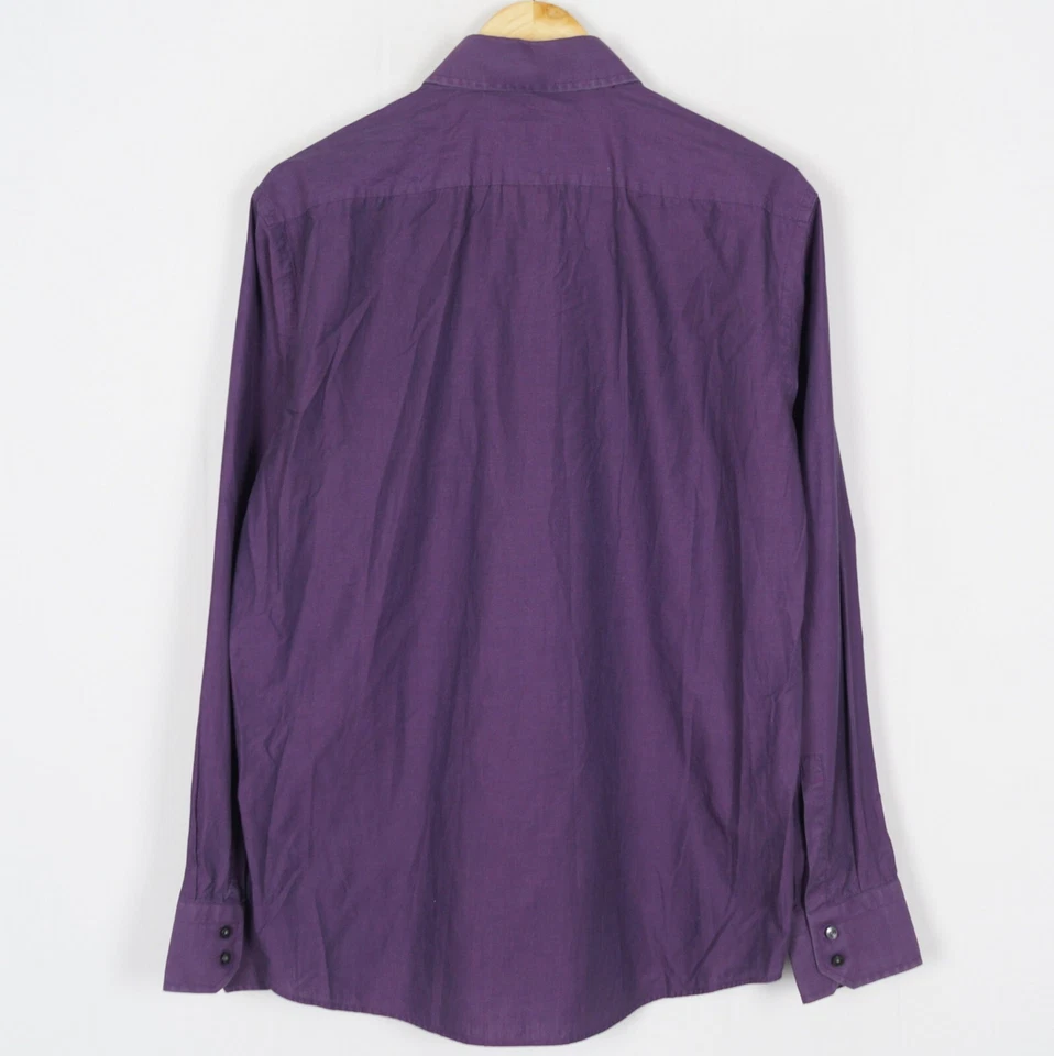 Camicia uomo HUGO BOSS ENZO taglia 42 16 1/2 regular fit viola cotone ma11533 - Immagine 2 di 4