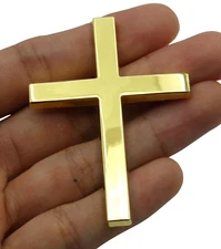Cross Auto Emblem For Christian Jesus Car Motorcycle Styling Badge Sticker Gold