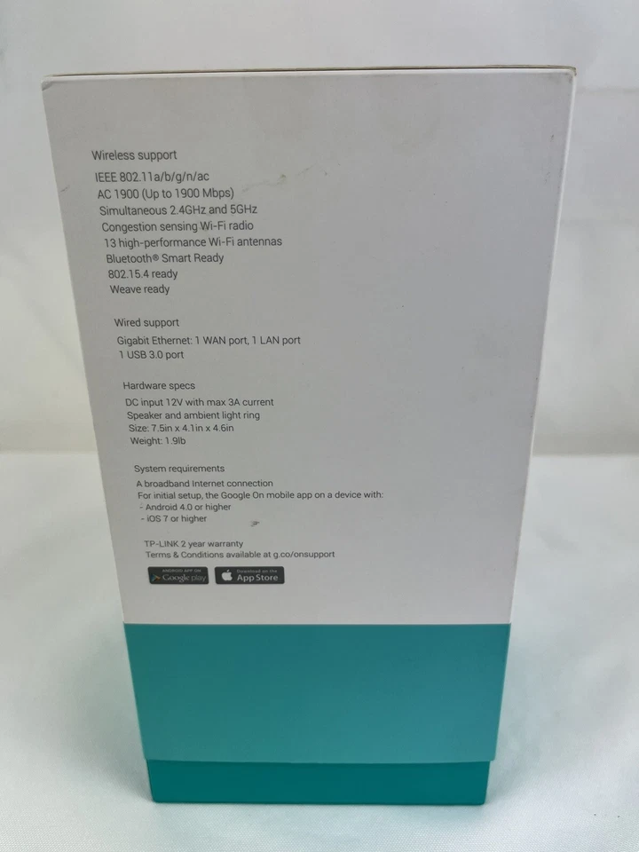 TP-Link OnHub, AC1900 Wi-Fi Router (Managed by Google Wi-Fi APP)  New Open Box - Image 4 of 4