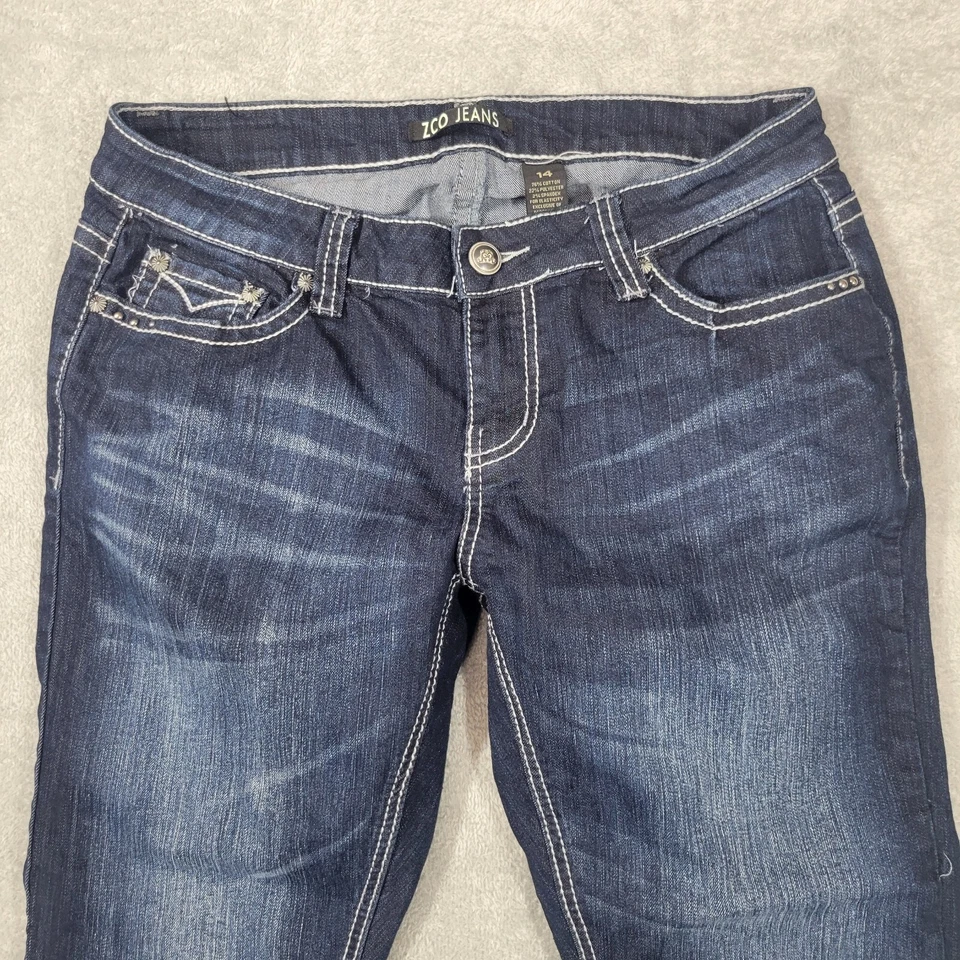 ZCO Jeans para mujer 14 (31x22) con bolsillo con solapa y alas de ángel recortadas en denim Foto 3 de 4