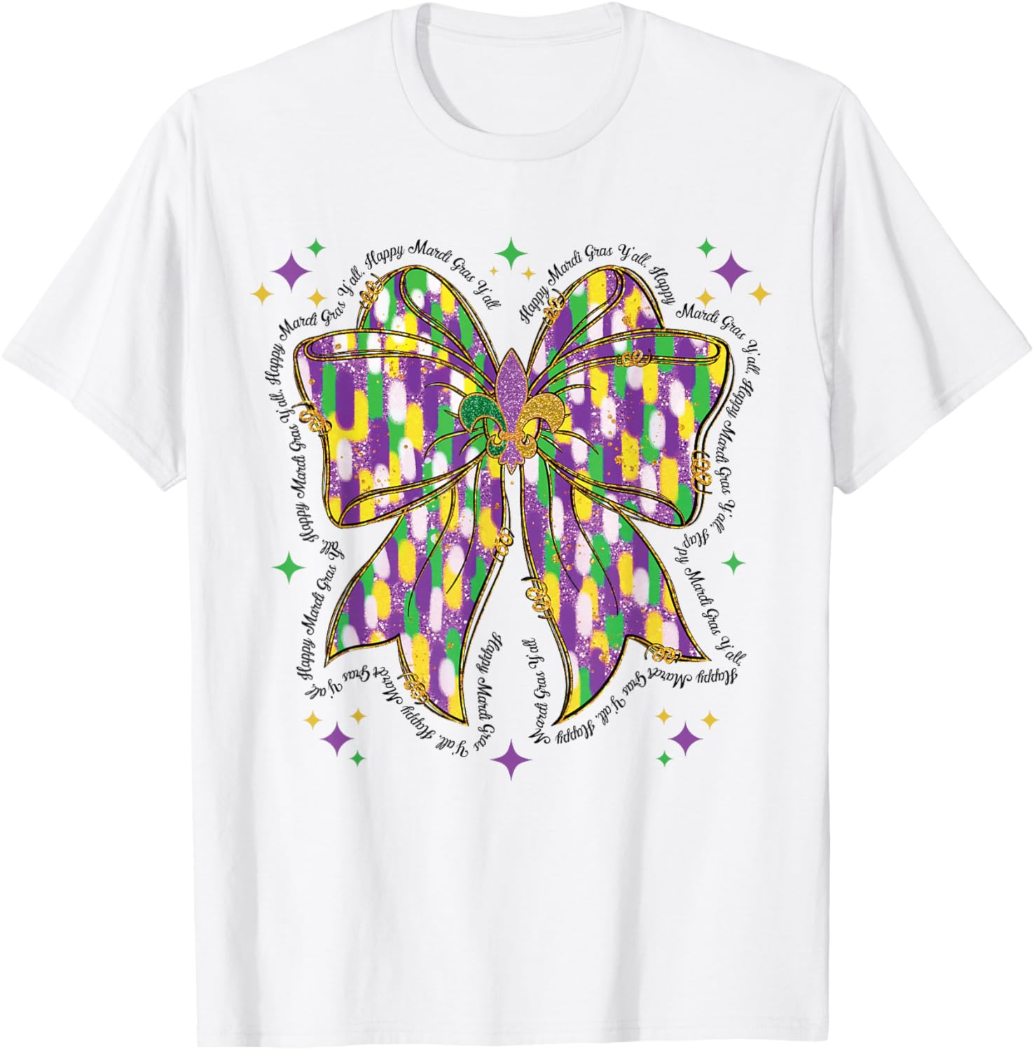 Mardi Gras Coquette Bow Sweatshirt or T-Shirt Carnival Party Outfit