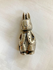 Hase / Osterhase, stehend, versilbert (Cardiff aus Brasilien) Talisman -NEU !!!