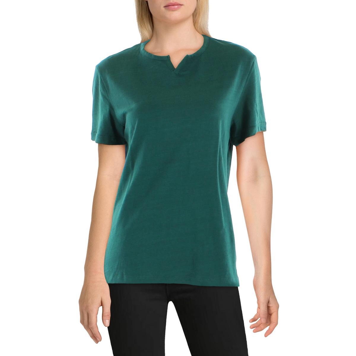 INC Мужская зеленая футболка Slub Tee с разрезным вырезом S BHFO 0191 1790₽
