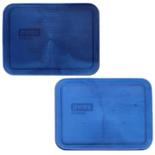 Pyrex 7210-PC-TR 3-Cup Translucent Marbled Blue Food Storage Lids (2 Pack)