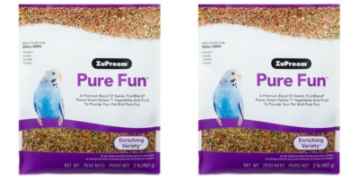 ZuPreem Pure Fun Bird Food Parrots & Conures Blend Fruit Natural Fruit Blend 4LB