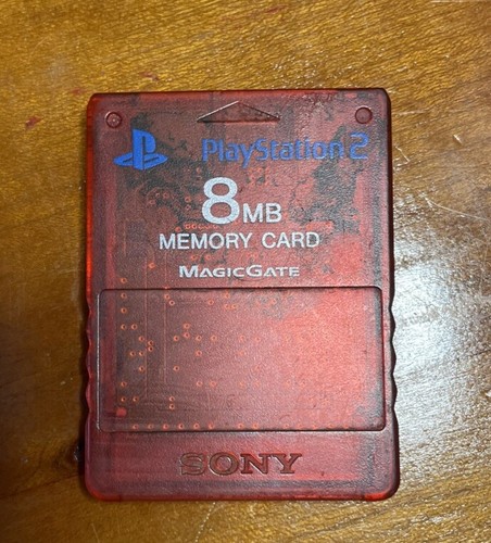 OEM Sony PlayStation 2 PS2 8MB Memory Card - Red - SCPH-10020 *TESTED* - Picture 1 of 2