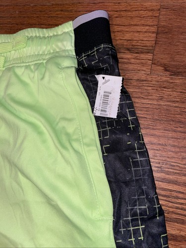 Russell Neon Green Black accents Boys Shorts Size XL (14-16) NEW Polyester - Picture 4 of 10