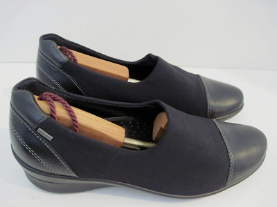 ECCO Gore-Tex Black Slip-On Shoes Women's Shock Point Wedge Size 39