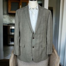 Michael Kors Blazer Jacket Mens 42L Beige Plaid