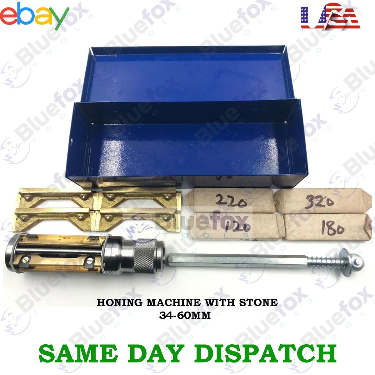 Kit De Rodage De Cylindre Moteur 34 à 60 Mm - Machine à Roder Avec 4 Jeux De Pierres - Neuf