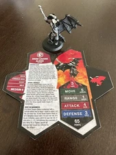 Heroscape “Drow Cavern Glider” Custom Utgar Drow  Dark Elf Figure & Card